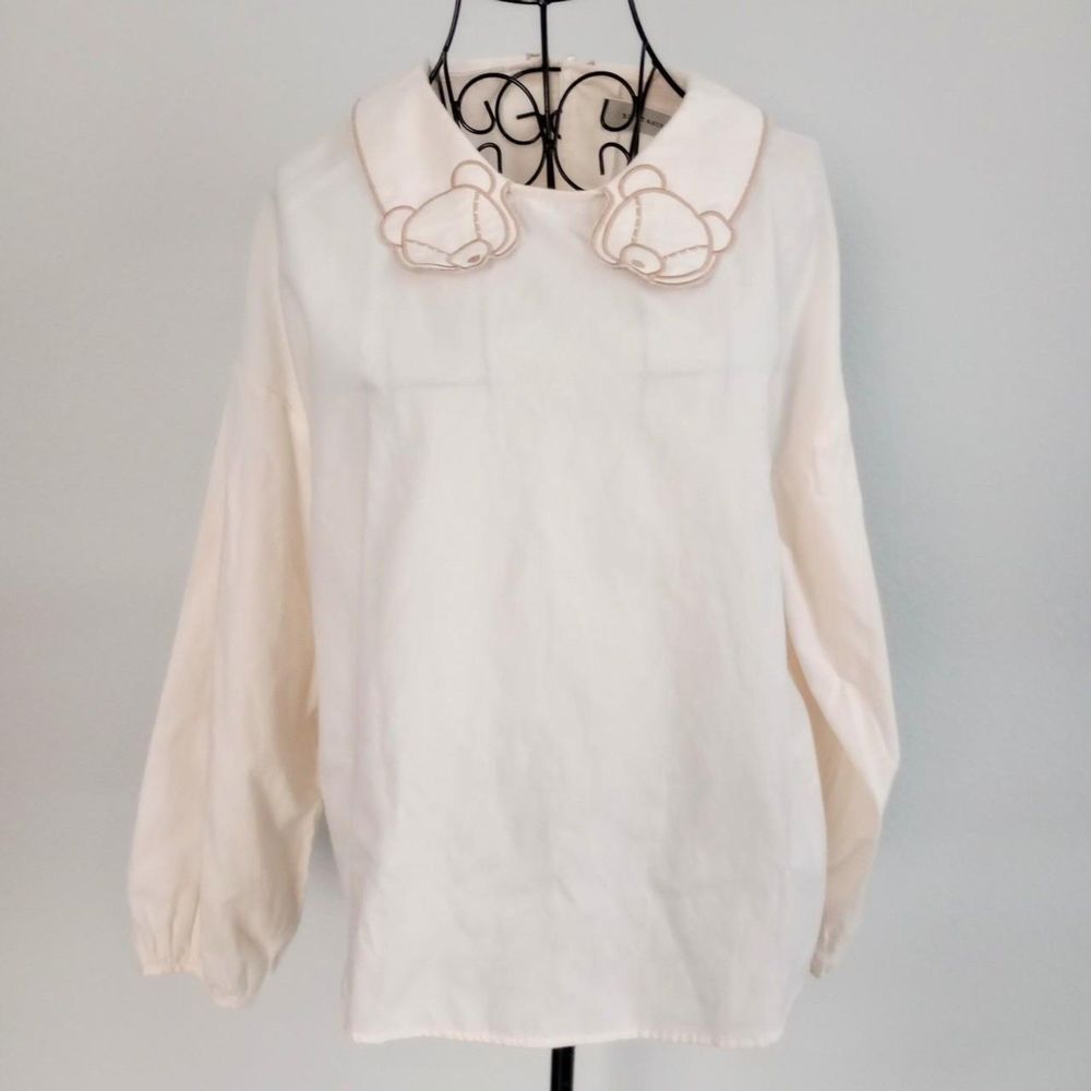 Teddy Bear Collared Japanese Coquette Blouse